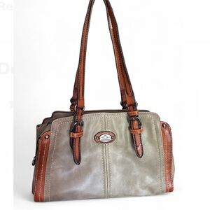 Hema Zhuofan Women's Bag 2tone Brown Leather Shoulder  Purse